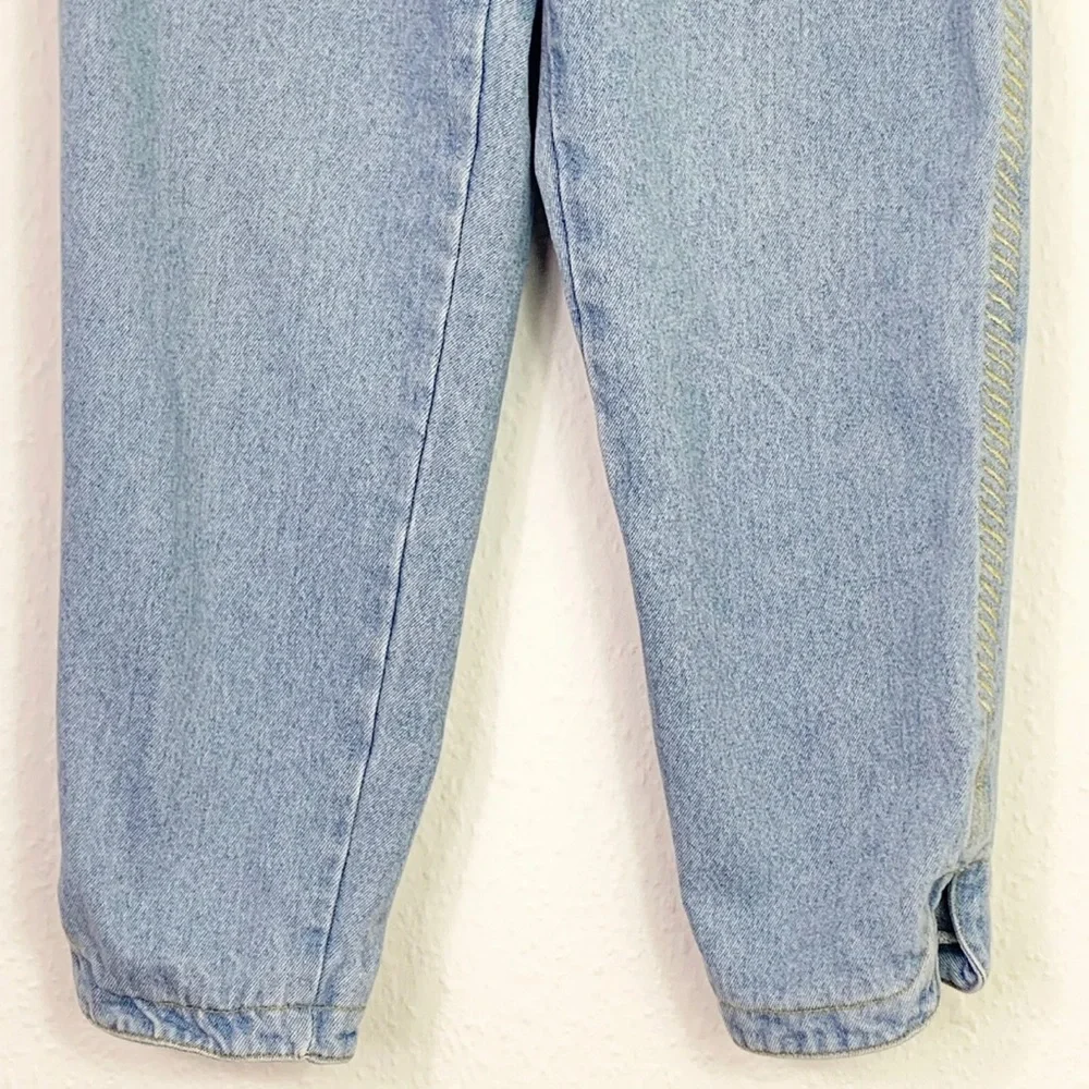 Vintage Explorer Light Blue Denim High Waist Jeans Gold Embroidered Size 14 - Picture 2 of 8